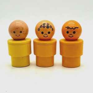 Fisher Price Little People Yellow Big Chunky Jumbo Figure Lot of 3 Vintage 1974